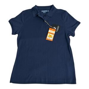 Eversole Run Women’s Navy Blue Fitted Polo Button Down Shirt